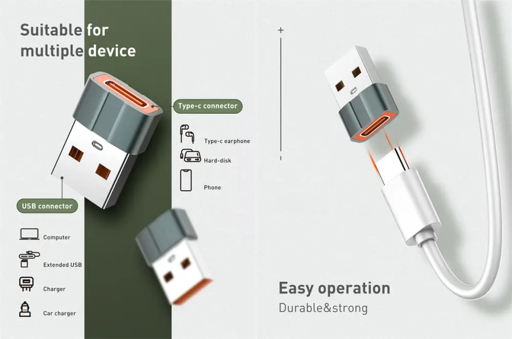 Ldnio LC150 USB C Female To USB Male Adapter Transmission 2