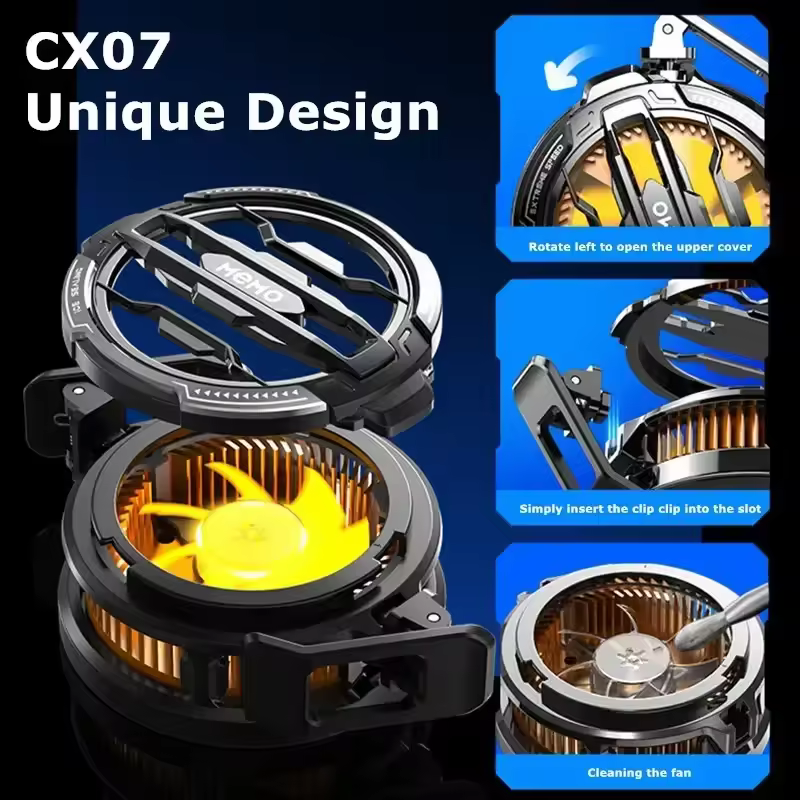MEMO CX07 Magnetic Cooler Fan 15W Instant Heatdissipation Phone Cooler Semiconductor Heatsink Compatible with Mobile and Tab Cooling Fan for Gaming 15