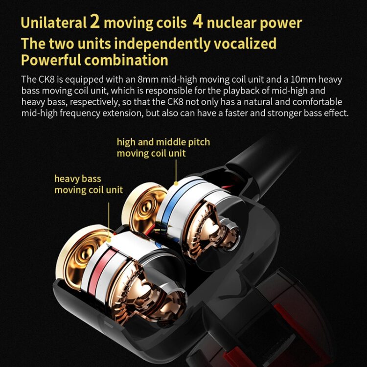 QKZ CK8 Wired Sports HiFi Piston Four Unit Earphone 2