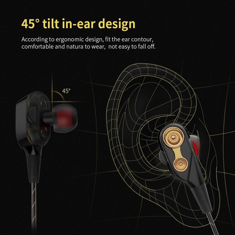 QKZ CK8 Wired Sports HiFi Piston Four Unit Earphone 6