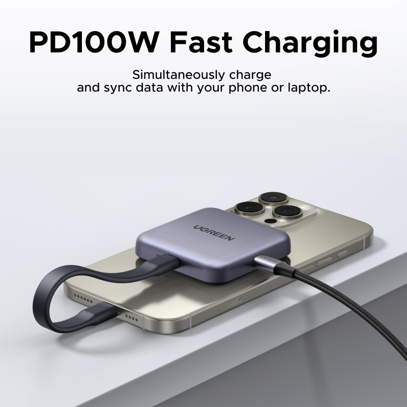 UGREEN 65095 CM898 MagFlow Portable Magnetic USB C Card Reader 4