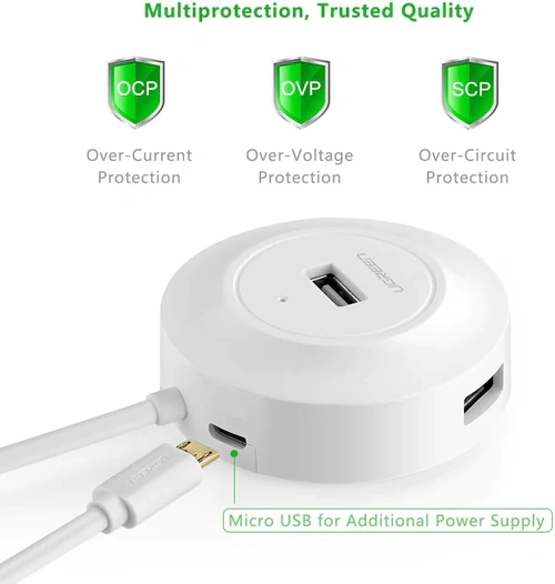 UGREEN CR106 50263 4 in 1 USB to USB 2.0 4 Ports 25cm HUB