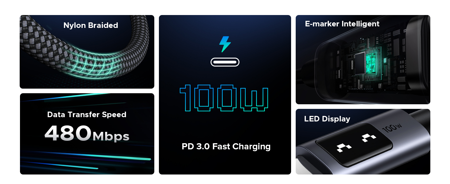 UGREEN L509 35501 Uno USB C to USB C Cable 100W