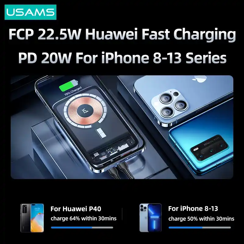 USAMS CD184 PD 20W Magnet Wireless Power Bank 2