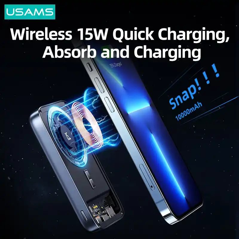 USAMS CD184 PD 20W Magnet Wireless Power Bank 3