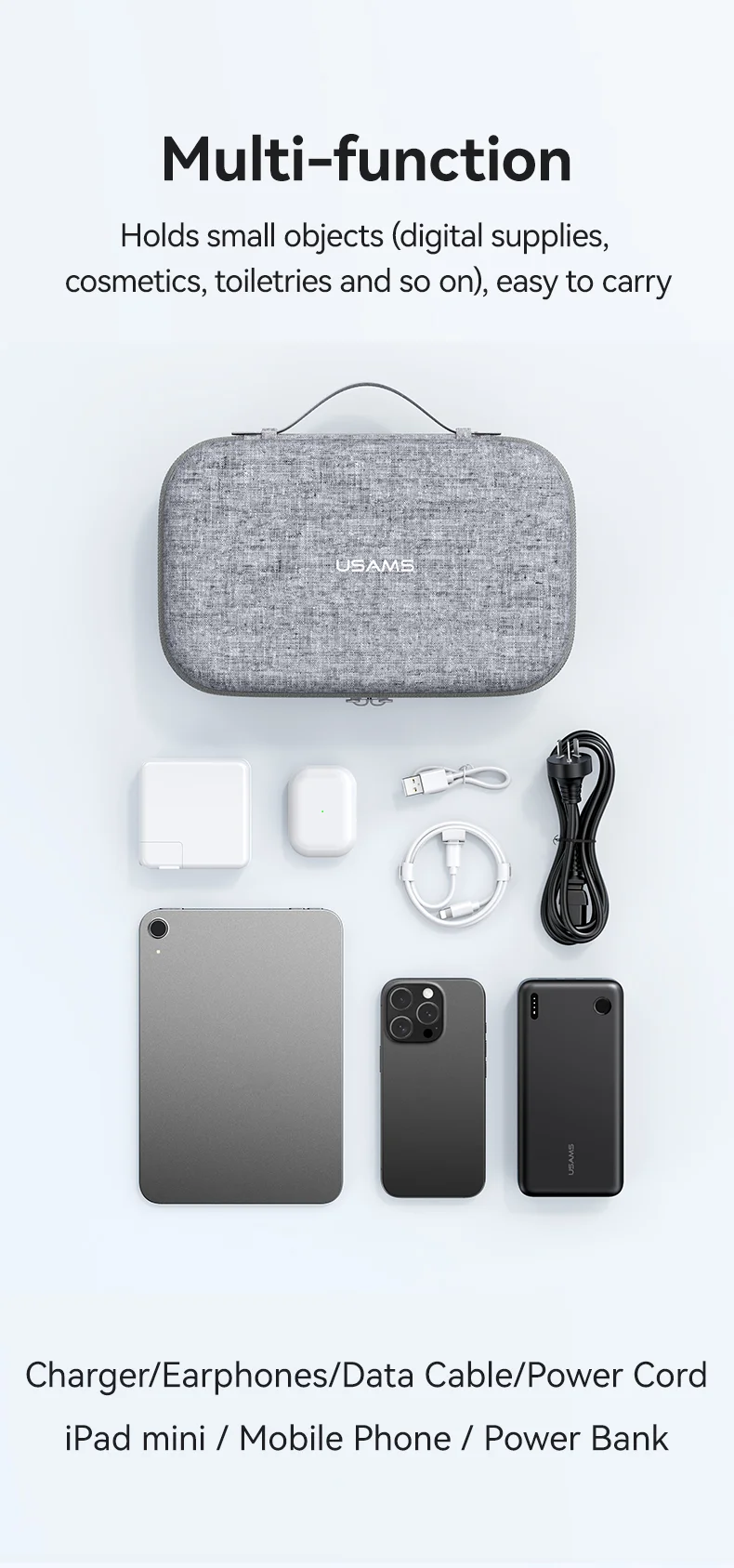 USAMS Jane05 10.6 inch Portable Storage Bag for Digital Accessories 4