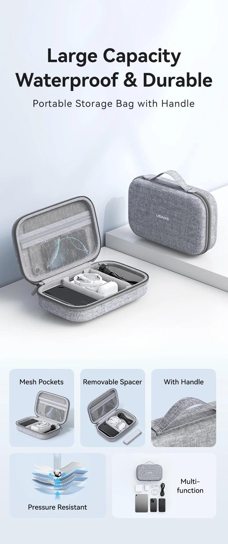 USAMS Jane05 10.6 inch Portable Storage Bag for Digital Accessories 5