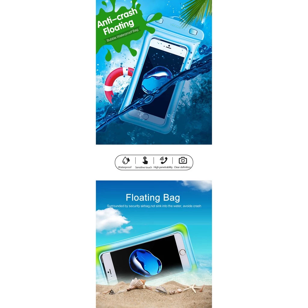 USAMS US YD007 Mobile Phone Waterproof Bag 6 inchUSAMS US YD007 Mobile Phone Waterproof Bag 6 inch 2