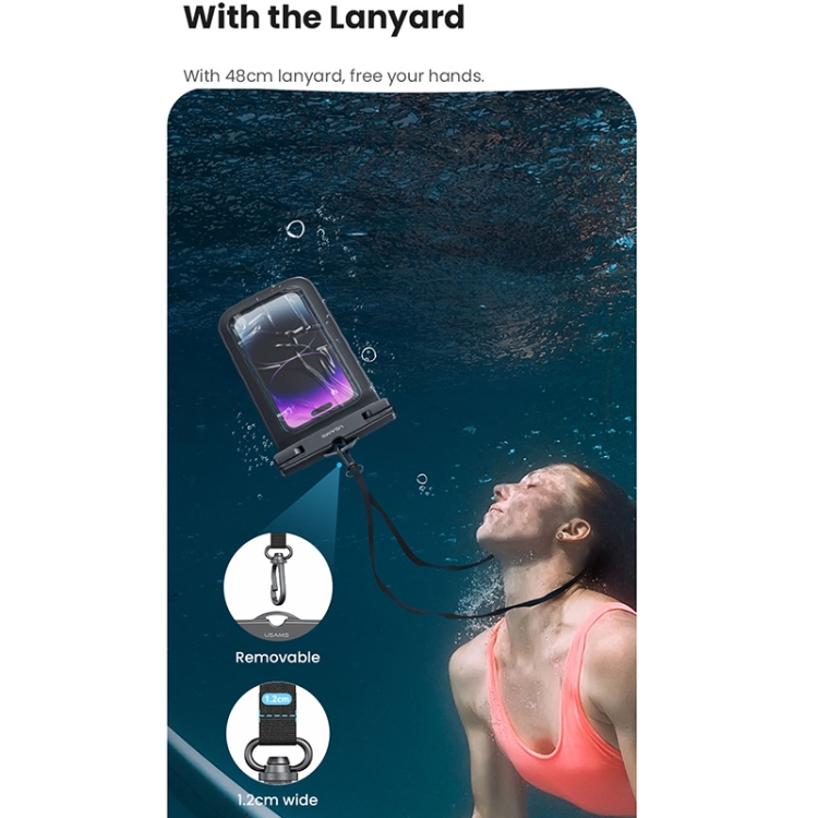 USAMS US YD012 6.7 inch Transparent Waterproof Mobile Phone Bag 3