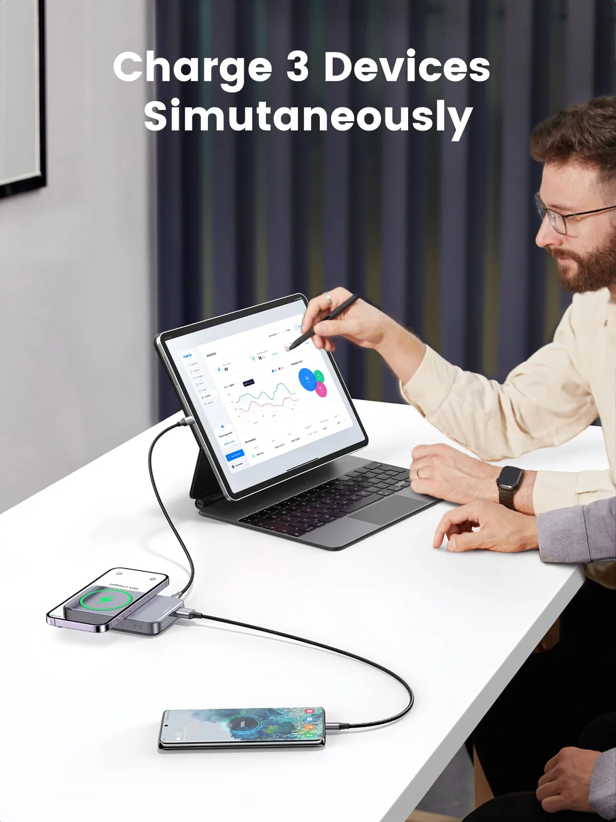Ugreen PB206 15089 10000mAh Foldable Kickstand Magnetic Power Bank