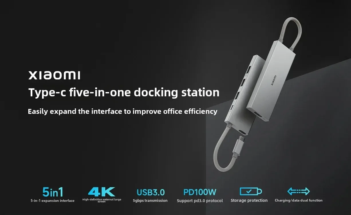Xiaomi 5 in 1 Type C Hub XMDS05YM