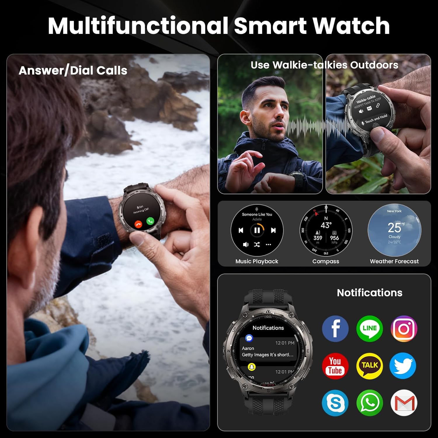 KOSPET TANK T4 Rugged GPS Smartwatch 3