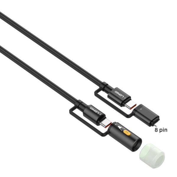 LDNIO LC19 65W 3-in-1 Super Fast Charging Data Cable With Portable LED Lighting