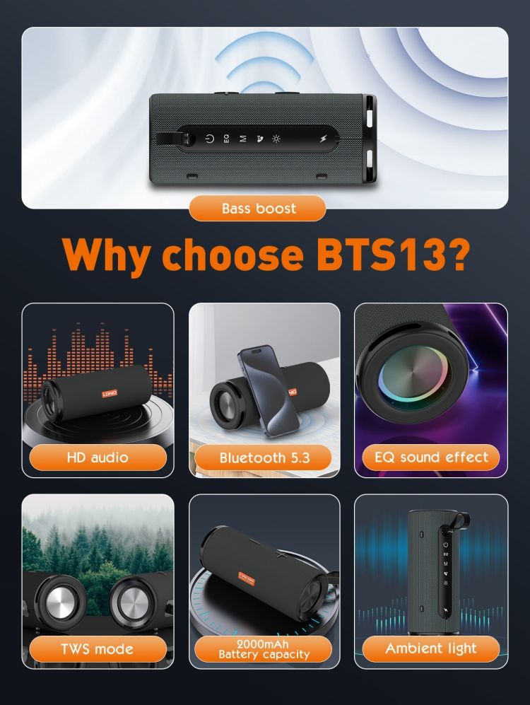 LDNIO Mini Wireless BT Bass HIFI Speaker BTS13 4