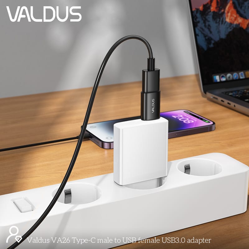 VALDUS VA26 USB C male to USB A female OTG adapter 2