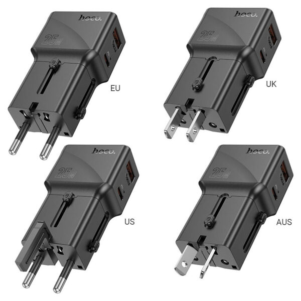 hoco ac24 mini pd25w qc3 universal travel charger plugs