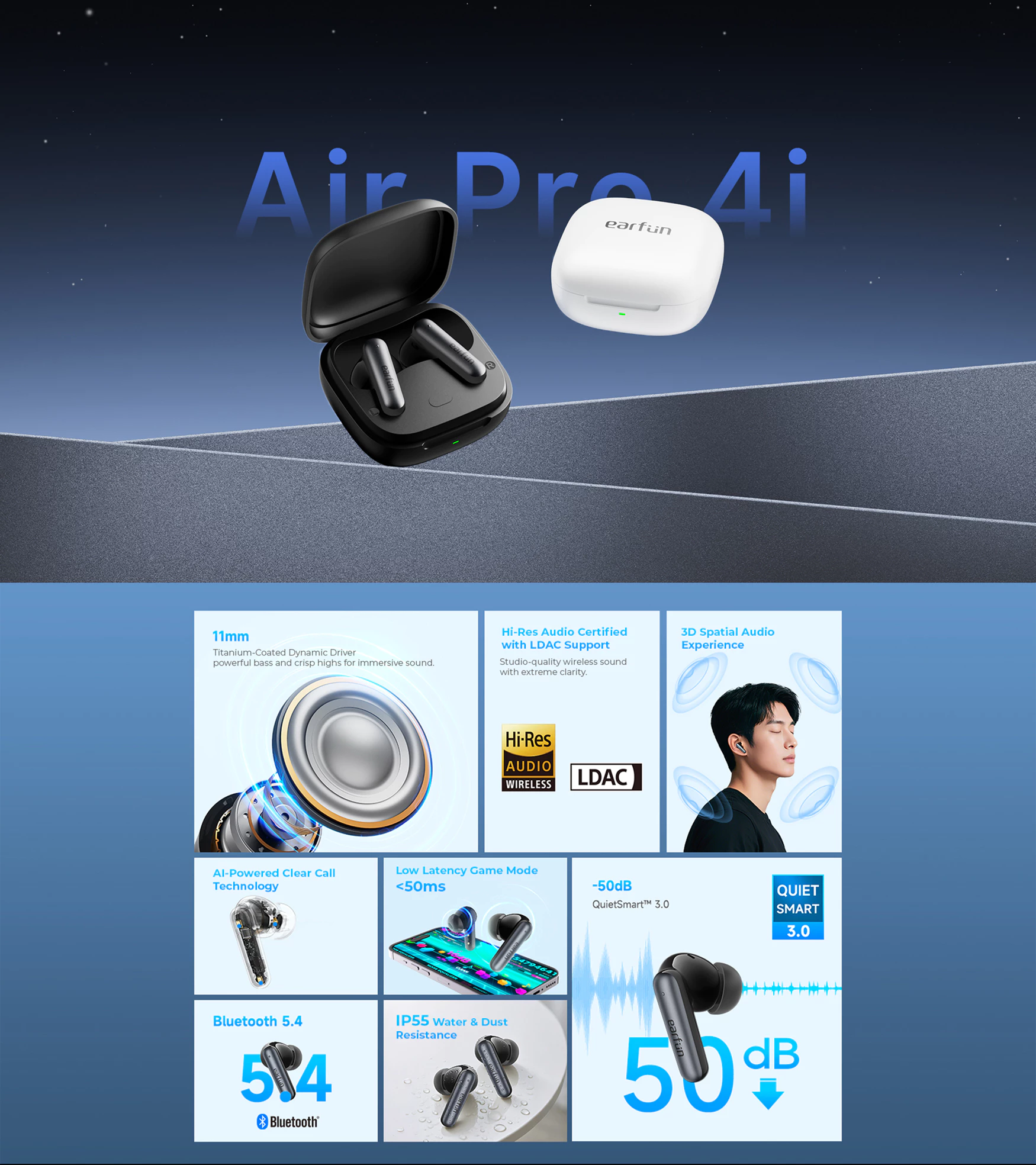 Earfun Air Pro 4i Flagship 50dB Adaptive ANC Earbuds 1