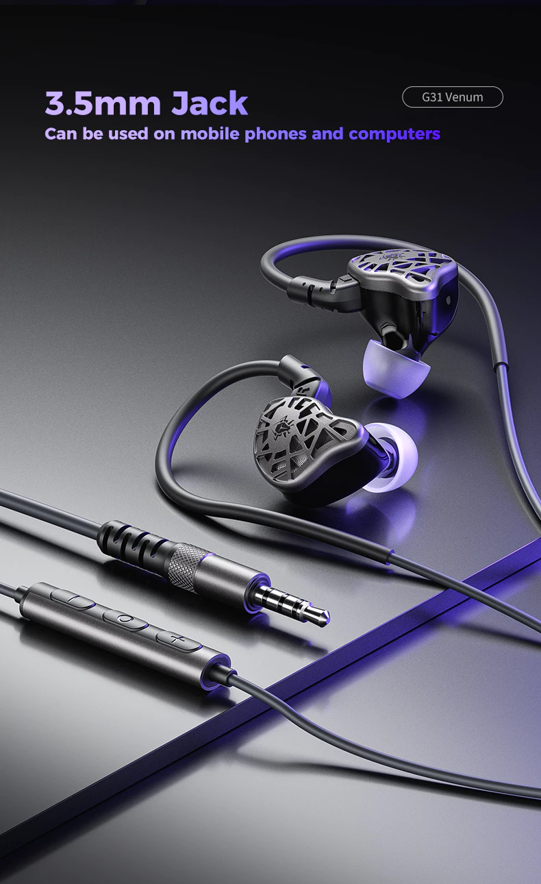 Plextone G31 VENUM Gaming In Ear Earphones 1