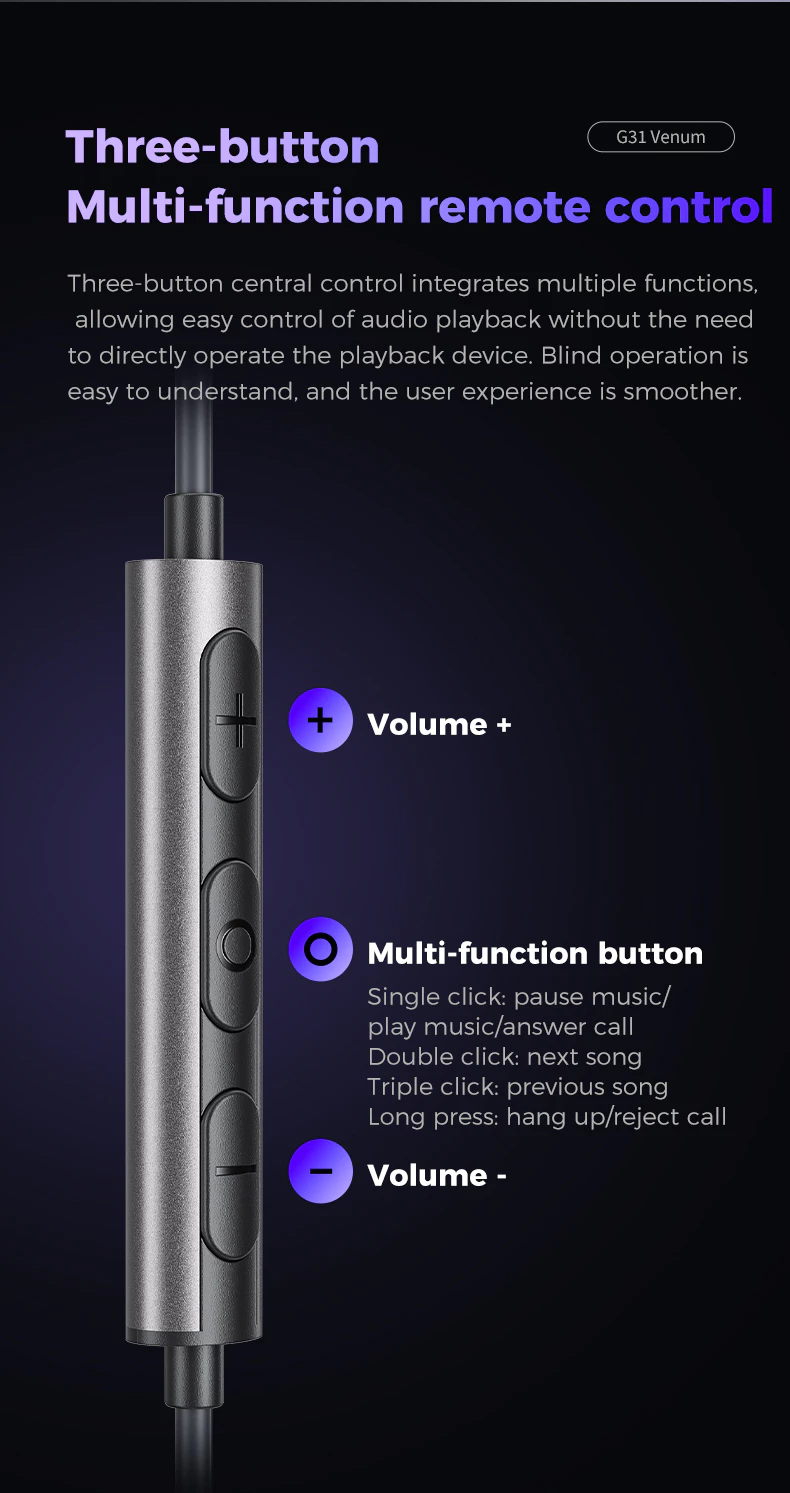 Plextone G31 VENUM Gaming In Ear Earphones 2