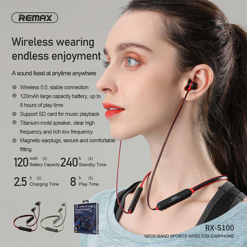 Remax RX S100 Wireless Neckband Earphone 1