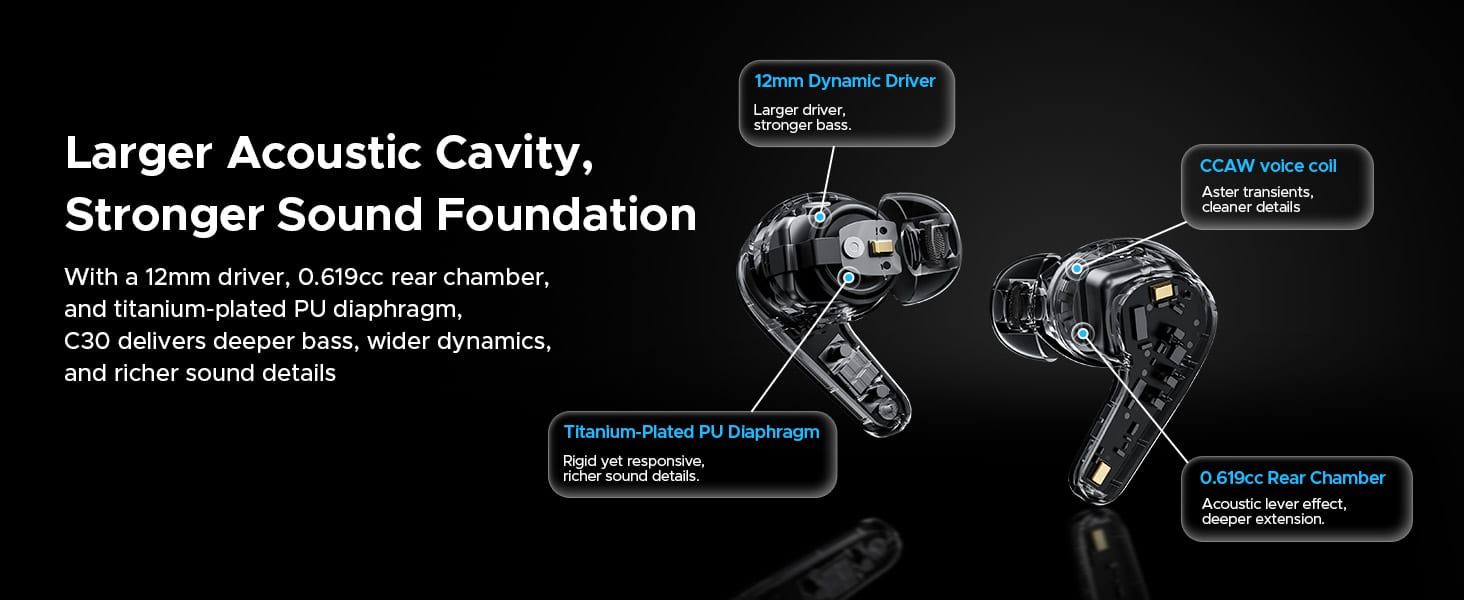 SoundPEATS C30 Hi Res LDAC Hybrid ANC Earbuds 7