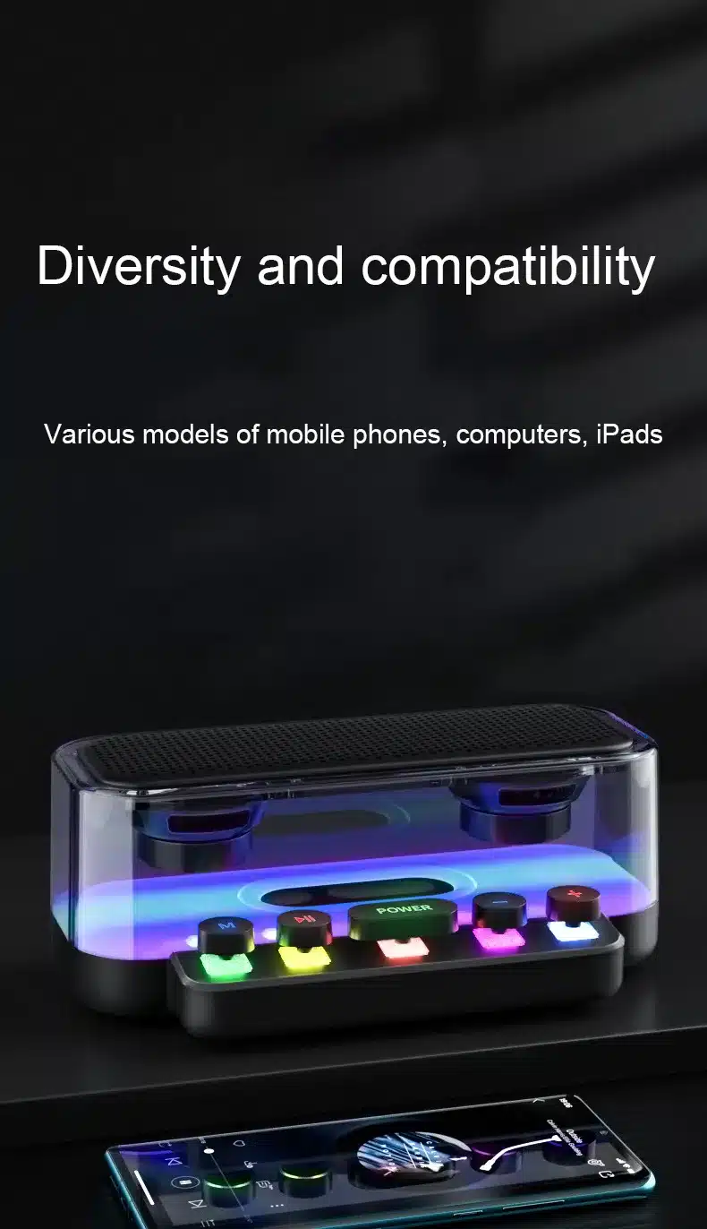 Z6 Transparent wireless Bluetooth SpeakerRGB Subwoofer HiFi LED 3