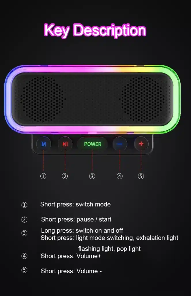 Z6 Transparent wireless Bluetooth SpeakerRGB Subwoofer HiFi LED 4