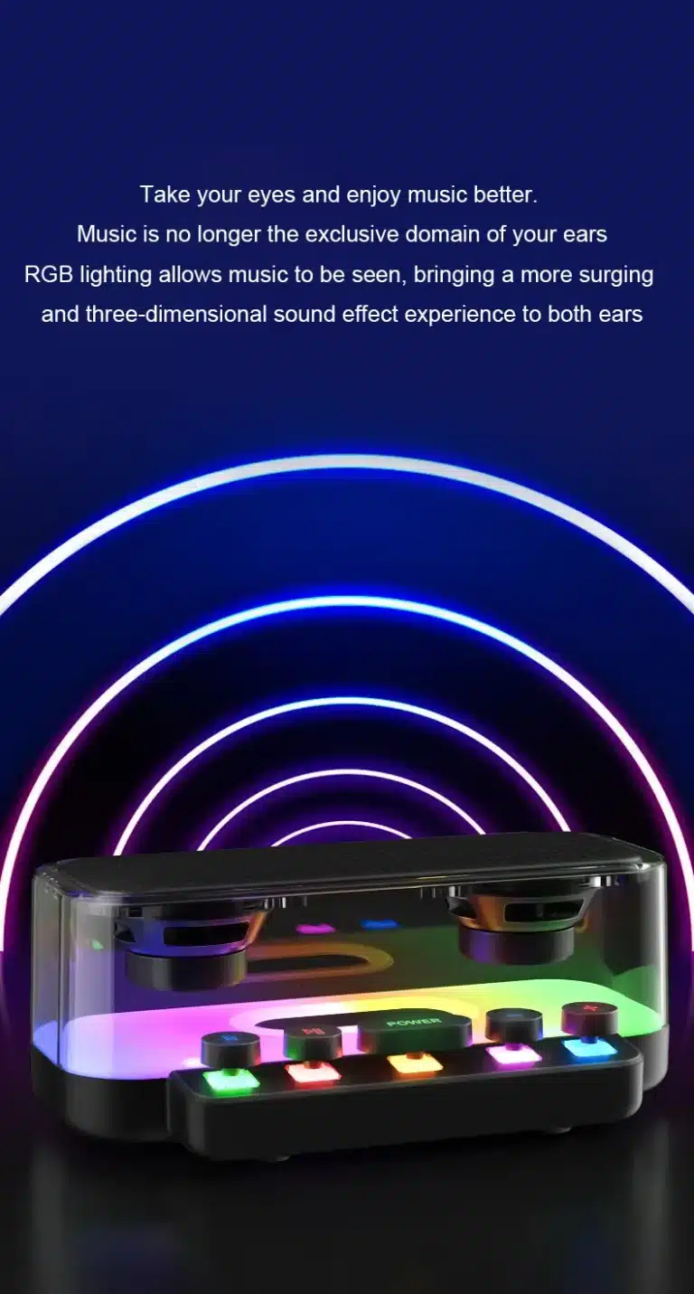 Z6 Transparent wireless Bluetooth SpeakerRGB Subwoofer HiFi LED 5