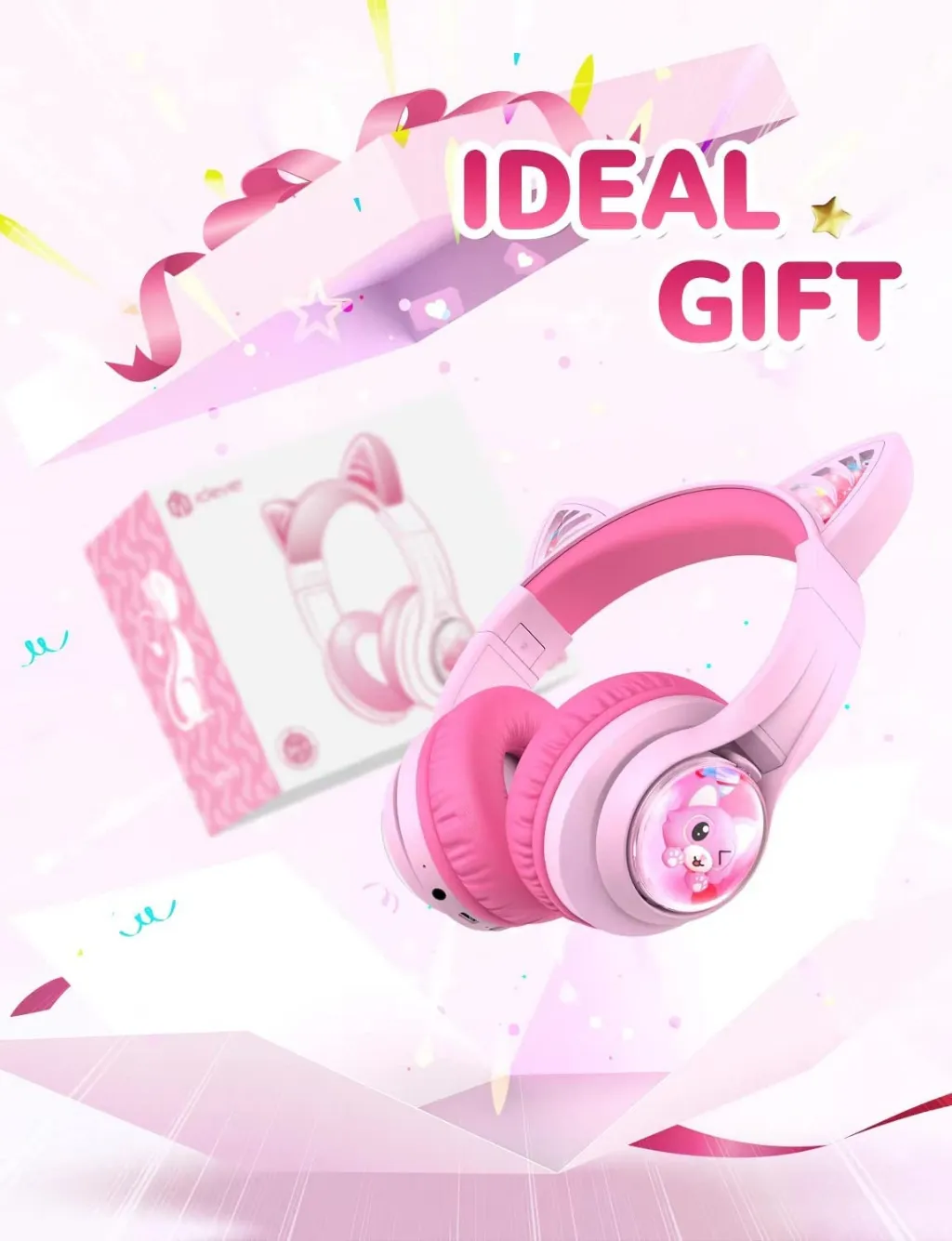 iClever BTH19 Kids Bluetooth Headphones Cat Ear 1