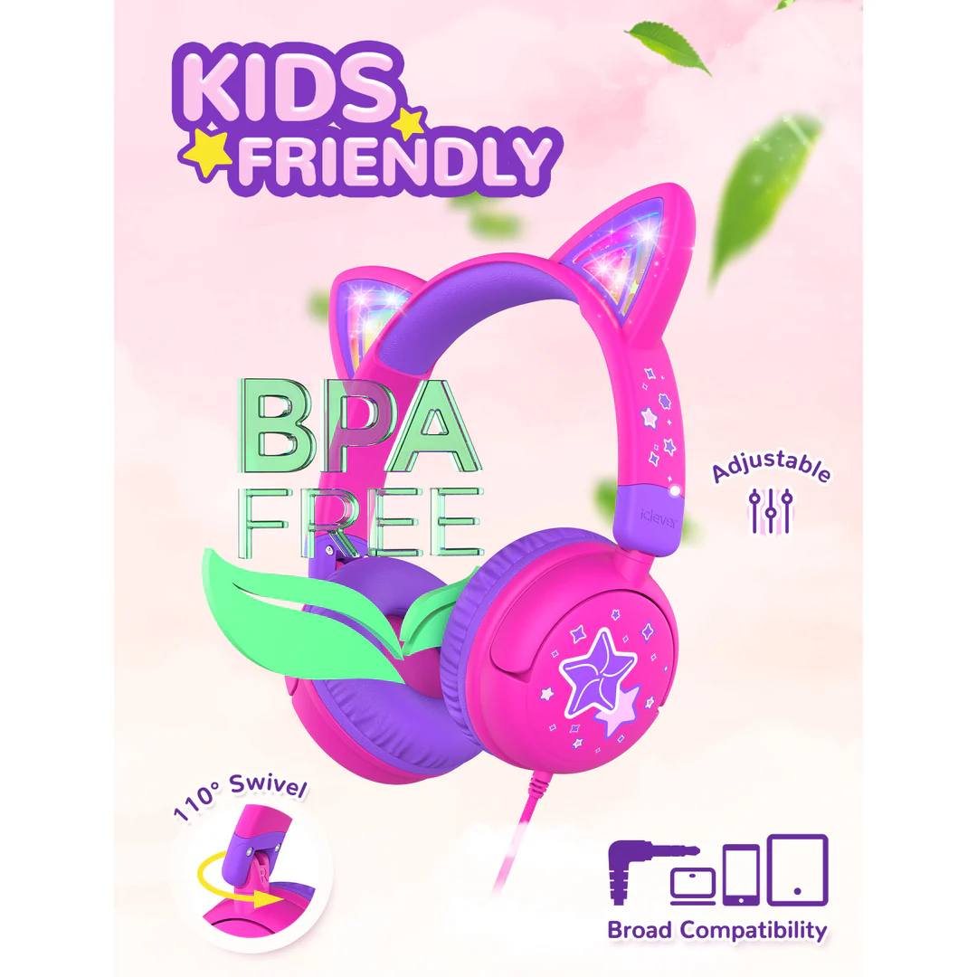 iClever HS25 Cat Ear Kids Headphones 3