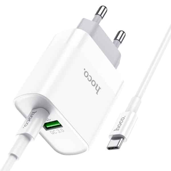 Hoco C80A 20W Dual Port Charger Adapter
