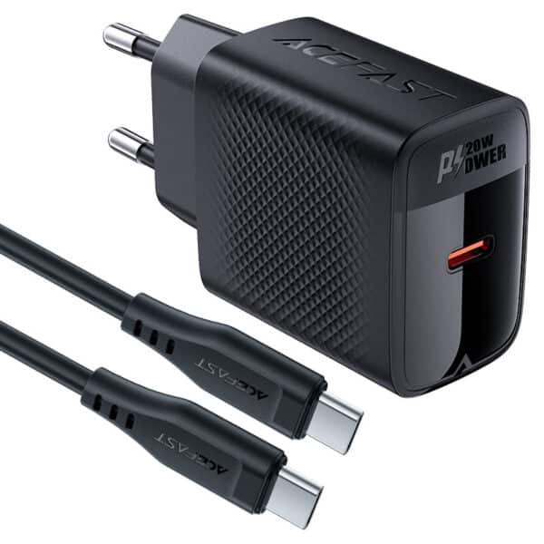 ACEFAST A82 PD20W GaN Wall Charger with 1.2m USB-C to USB-C Cable