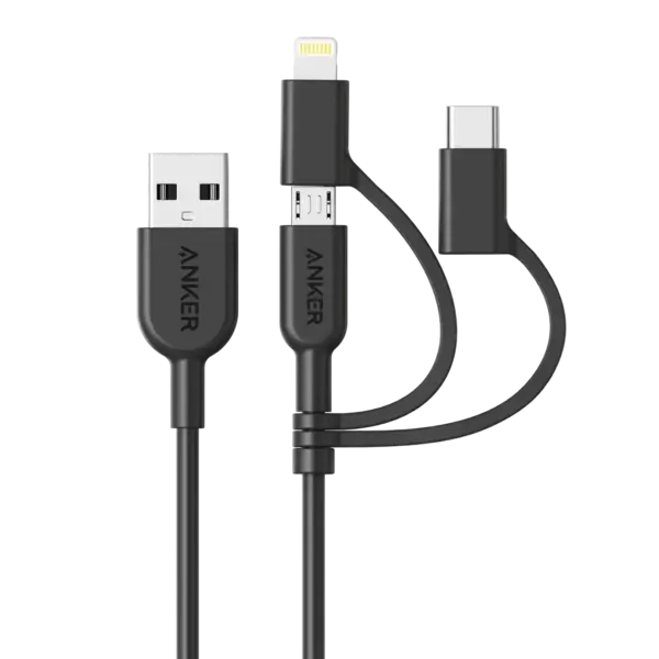 Anker A8436 321 USB-A to Lightning Cable (3 ft 3-in-1)
