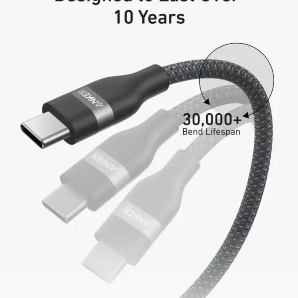 Anker USB-C to USB-C Cable (240W, Upcycled-Braided)