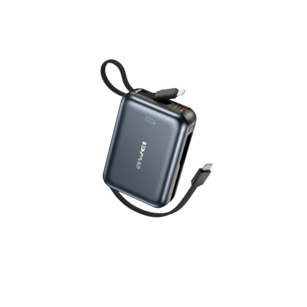 Awei C03 20000mAh 45W Power Bank with Built-in Cables
