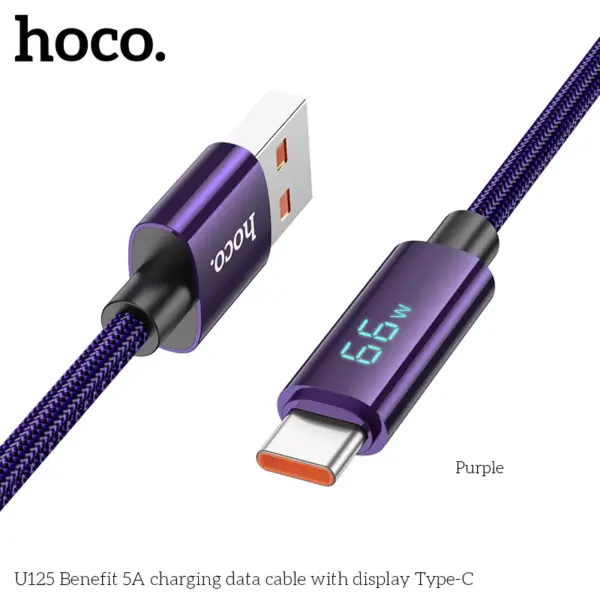 Hoco U125 Benefit USB-A to USB-C Cable With Display