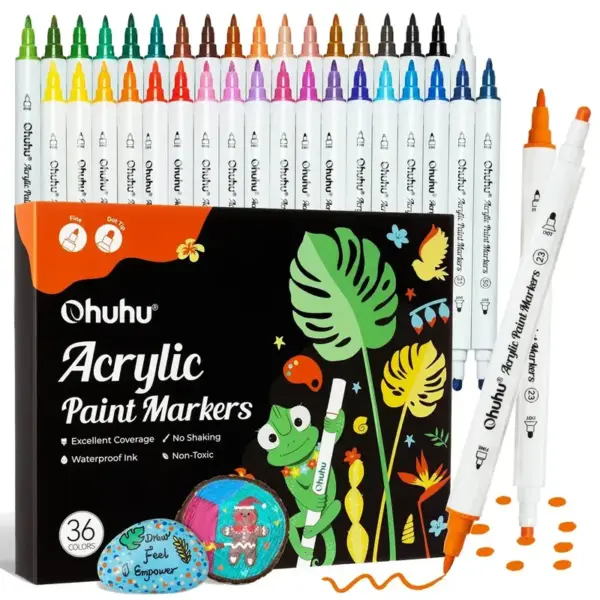 Ohuhu Acrylic Paint Markers - 36 Colors