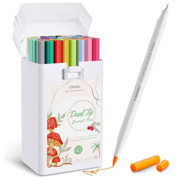 Ohuhu Dual Tip Journal Pens - Art Marker Water-Based 40 Colors
