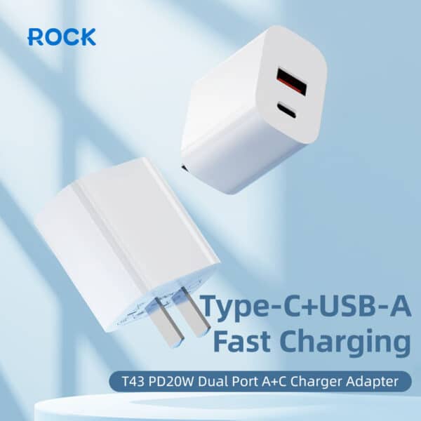ROCK T43 Dual Port A+C PD20W Travel Charger