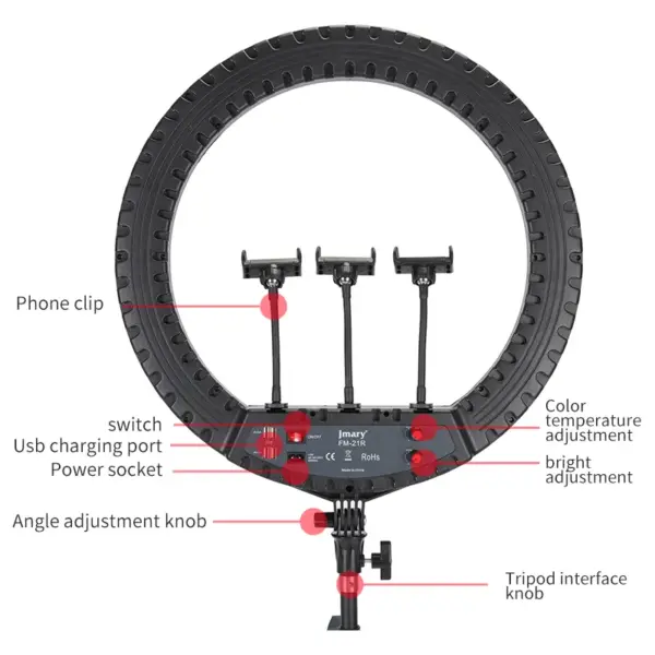 Jmary FM-21R 21 inch Selfie Ring Light