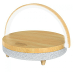 EZVALO LYYD01 Bedside Lamp 4 in 1 - Wireless Charger, Dimmable Night Light, Bluetooth Speaker and Phone Holder
