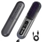 • Lowra Rouge SL-620 Hair Straightener Brush is a cordless, high-performance styling tool designed for convenient, salon-quality hair straightening anytime and anywhere. Engineered with a lightweight portable body and powered by a large 9600mAh rechargeable battery, this straightening brush offers up to 90 minutes of continuous use on a single charge. Featuring 9 adjustable temperature settings ranging from 150℃ to 230℃, advanced anti-scald double-layer comb teeth, and powerful ionic technology releasing 40 million negative ions, it delivers smooth, frizz-free, and naturally shiny results. The Lowra Rouge SL-620 Hair Straightener Brush is ideal for daily styling, travel, office use, and quick touch-ups without the restriction of cords. • Cordless & Portable Design ensures complete styling freedom without tangled wires or the need for a nearby power outlet. Weighing only 274.5 grams, it is lightweight and easy to carry in handbags or travel luggage. • 9600mAh High-Capacity Rechargeable Battery provides extended usage time, supporting up to 90 minutes of operation on a full charge for multiple styling sessions. • USB Type-C Charging Support allows convenient and modern recharging with widely available Type-C cables and adapters. • 9 Adjustable Temperature Settings (150℃–230℃) offer flexible heat control suitable for different hair types, from fine and delicate strands to thick and coarse hair textures. • Advanced Anti-Scald Double-Layer Comb Design enhances safety during use. The outer comb teeth protect the face and hands from burns, while the inner comb structure shields the scalp for comfortable styling. • Ionic Technology with 40 Million Negative Ions reduces static electricity, minimizes frizz, and improves overall smoothness, leaving hair softer, shinier, and more manageable. • Even Heat Distribution System ensures consistent temperature performance across the brush surface, helping achieve uniform straightening results. • Ergonomic Grip & Balanced Weight Distribution make the brush comfortable to hold during extended styling sessions. • Suitable for Multiple Hair Types including straight, wavy, slightly curly, and frizzy hair. Specifications Product Name: Lowra Rouge SL-620 Hair Straightener Brush Model: SL-620 Design Type: • Cordless Hair Straightening Brush • Portable & Lightweight Construction Battery Capacity: • 9600mAh Rechargeable Battery Battery Life: • Up to 90 Minutes (Full Charge) Charging Type: • USB Type-C Temperature Settings: • 9 Adjustable Levels • Temperature Range: 150℃ – 230℃ Heating Technology: • Even Heat Distribution System Ion Technology: • Releases 40 Million Negative Ions Safety Features: • Double-Layer Anti-Scald Comb Teeth • Face & Scalp Protection Design Material: • Durable Heat-Resistant Construction Weight: • 274.5 g Dimensions: • 52.83 × 19.81 × 19.81 cm