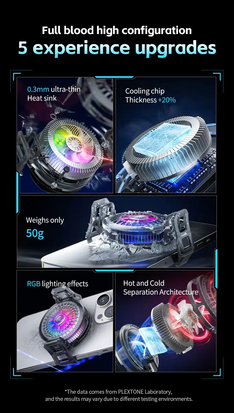 Plextone UF1 RGB Magnetic Radiator Phone Cooler 5