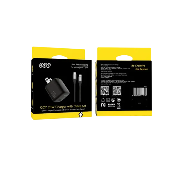 QCY 20W Charger with Cable Set Type-C to Lightning (CK03-MG)