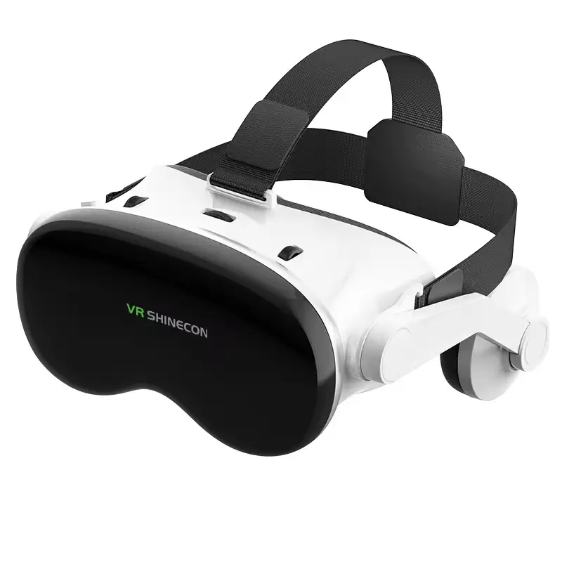 SHINECON G18E Virtual Reality Glasses 3D (1) • SHINECON G18E Virtual Reality Glasses 3D is a smartphone-compatible VR headset designed to deliver an immersive 360° virtual reality experience for movies, games, and VR apps. By inserting your smartphone into the headset, you can transform it into a portable VR cinema or gaming system. The headset features 40 mm aspherical optical lenses, adjustable focus and pupil distance, and a comfortable ergonomic design, making it suitable for extended VR sessions. • 360° Panoramic VR Experience allows users to enjoy immersive virtual reality videos, games, and apps by simply moving their head while wearing the headset. • Wide Smartphone Compatibility supports iOS and Android smartphones with screen sizes ranging from 4.7 to 7 inches, making it compatible with most modern devices. • Large 40 mm Aspherical Lenses provide a wider field of view and improved depth, delivering clearer and more realistic 3D visuals. • Adjustable Focus & Pupillary Distance allows users to fine-tune lens spacing and focus for a comfortable and personalized viewing experience. • Integrated Audio Connection supports USB-C audio output, enabling immersive surround sound directly from the smartphone. • Comfortable Ergonomic Design features soft breathable face padding and an adjustable head strap, ensuring a secure and comfortable fit during longer use. • Secure Phone Holder & Openable Front Panel keeps the smartphone firmly in place while also allowing better heat dissipation during VR usage. • Portable Entertainment Solution makes it easy to enjoy VR movies, 360° videos, and interactive games at home or while traveling. Specifications Product Name: SHINECON G18E Virtual Reality Glasses Model: G18E Lens Type: 40 mm PMMA Aspherical Optical Lens Compatible Phone Size: 4.7 – 7 inch smartphones Viewing Mode: 360° Panoramic VR Lens Adjustments: Adjustable focus and pupillary distance Virtual Screen Size: Less than 50 inches Audio Connection: USB-C sound connection via smartphone Material: ABS + Soft breathable face padding Head Strap: Adjustable and removable Compatibility: iOS and Android smartphones Origin: China Key Features: Wide viewing angle, immersive VR viewing, adjustable lenses, comfortable ergonomic design, secure phone holder, portable VR entertainment device.