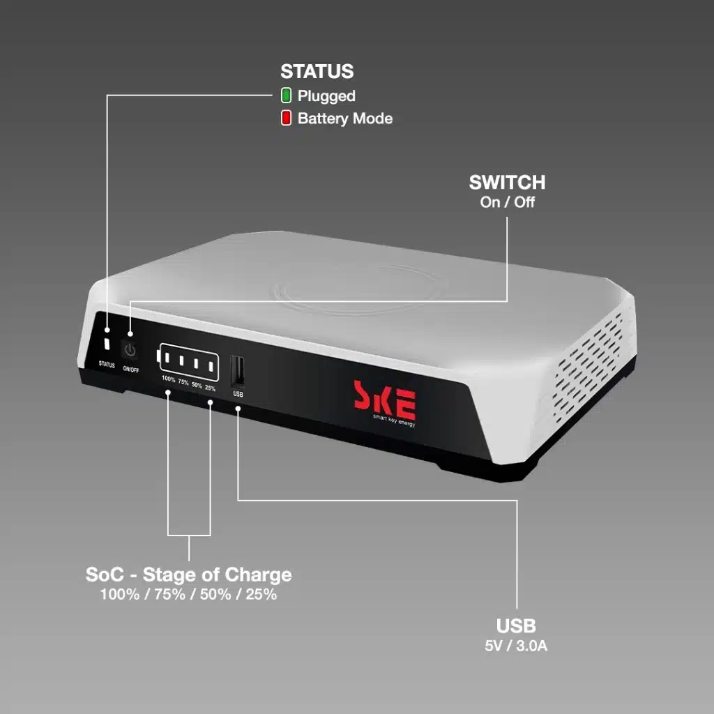 SKE POE 36E LFP Mini DC UPS 3