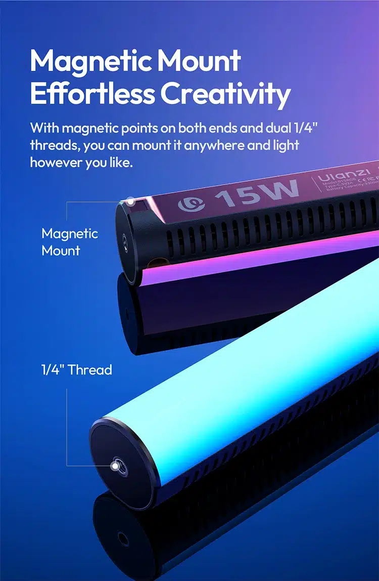 Ulanzi B15RGB Magnetic RGB Tube Light 1
