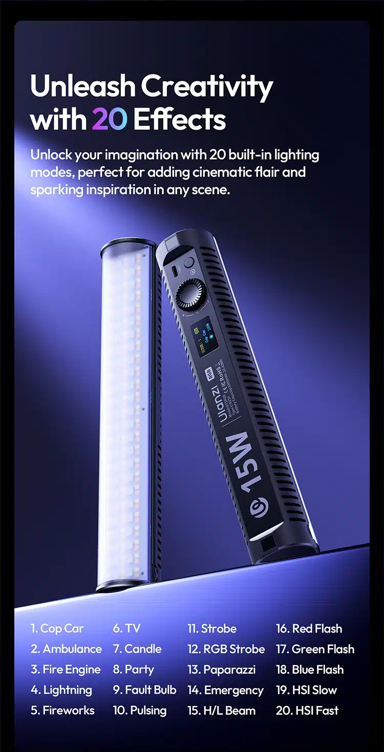 Ulanzi B15RGB Magnetic RGB Tube Light 3