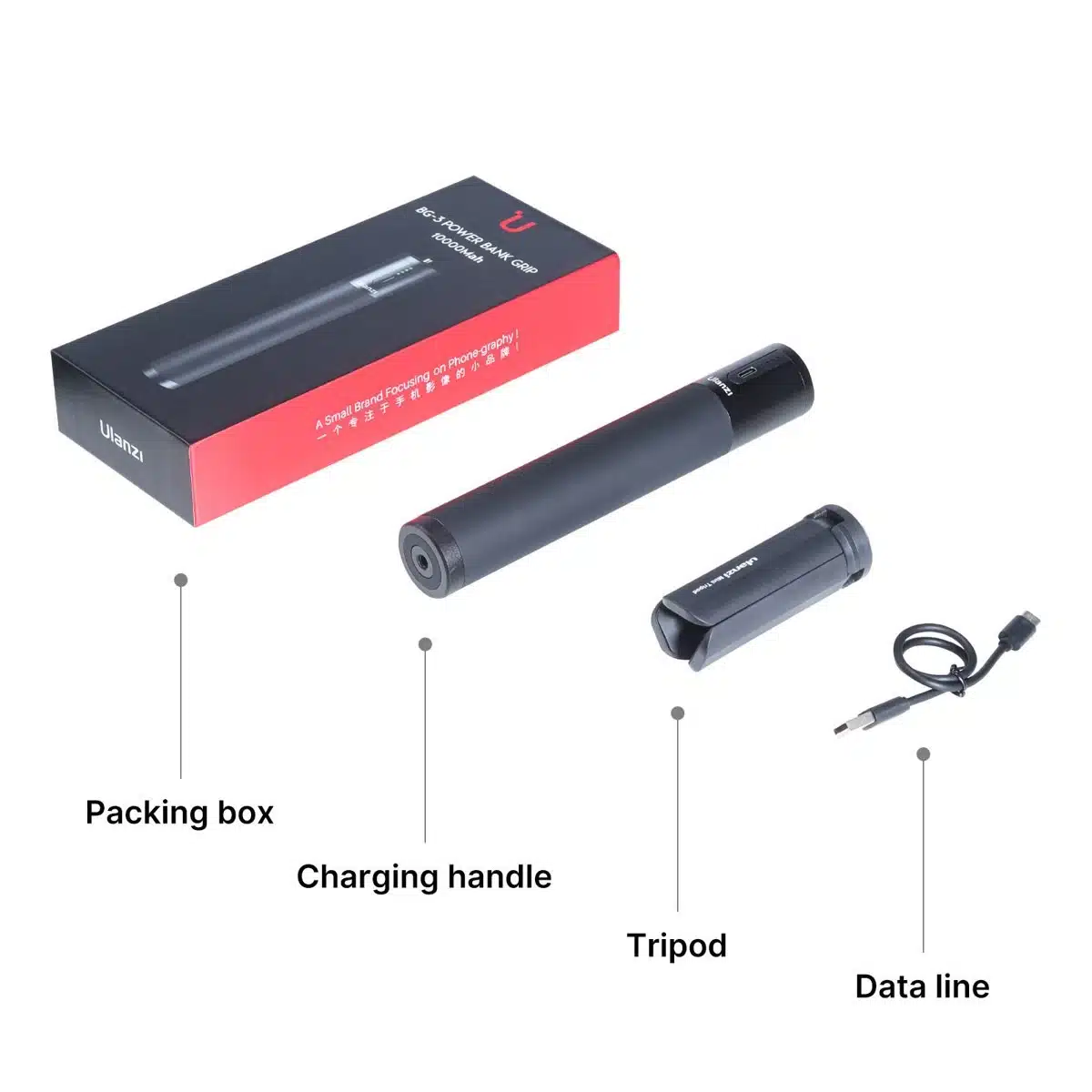 Ulanzi BG 3 10000mAH Capacity Powerbank Grip Mini Tripod Stand 1