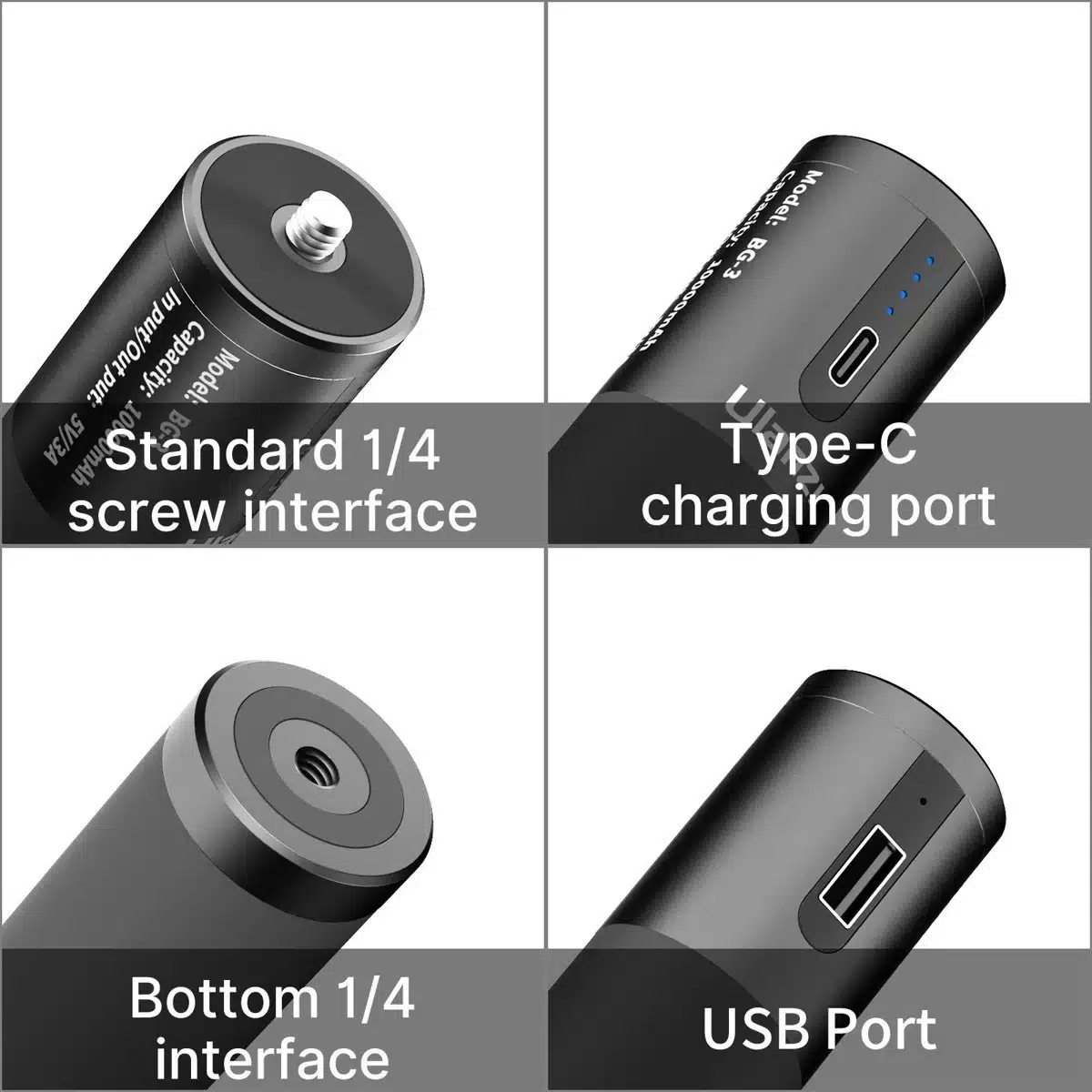 Ulanzi BG 3 10000mAH Capacity Powerbank Grip Mini Tripod Stand 2